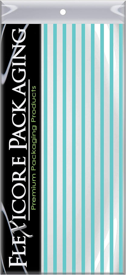 Flexicore Packaging Azure Pin Stripe Print Gift Wrap Tissue Paper Size: 15 Inch X 20 Inch | Count: 100 Sheets | Color: Azure Pin Stripe