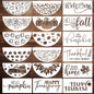 Fall Stencils for Painting on Wood Thanksgiving Stencils Autumn Hello Pumpkin Happy Harvest Stencil for Door Mats Fabrics Porch Hanger Decor