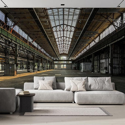 wall26 Industrial Interior of an Old Factory Building Removable Wall Mural | Self-Adhesive Large Wallpaper - 108x120 inches