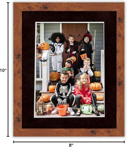 8x10 Mat Bevel Cut for 5.5x8.5 Photos - Acid Free Black Suede Precut Matboard - For Pictures, Photos, Framing - 4-ply Thickness
