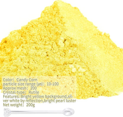 Mica Powder,7.05OZ（200g）,Candy Corn Mica Powder Pigment for Epoxy Resin，Lip Gloss，Car Paint，Dye，Soap Making，Nail Polish,Epoxy Resin,Candle Making,Bath Bombs