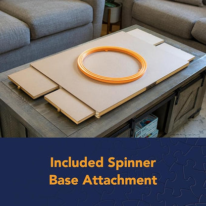 Bits and Pieces Rotating Puzzle Board with Drawers – 1500 Piece Jigsaw Puzzle Table Organizer with Lazy Susan Spinner – The Original Premium Wooden Puzzle Board for Adults, Portable & Durable Design