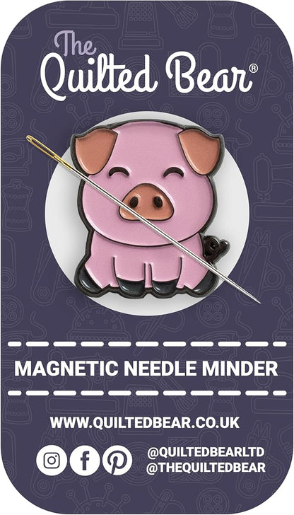 The Quilted Bear Needle Minder - Needle Minder Magnet for Keeping Sewing & Embroidery Needles, Cross Stitch Needles Safe - Stress Free Stitching Cross Stitch Supplies & Embroidery Supplies (Pig)
