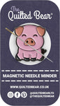 The Quilted Bear Needle Minder - Needle Minder Magnet for Keeping Sewing & Embroidery Needles, Cross Stitch Needles Safe - Stress Free Stitching Cross Stitch Supplies & Embroidery Supplies (Pig)