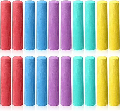 20 Pcs Sidewalk Chalks for Kids Non Toxic Jumbo Chalk for Party Gift Outdoor Art Classroom Play Painting (Multicolor)