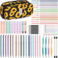 65PCS Aesthetic School Supplies with Cute Pencil Case, Pastel Highlighters Gel Pens Mechanical Pencils Set 0.5 0.7 & 2.0mm, Office Back to School Supplies College Essentials Kit Student Stationary Set