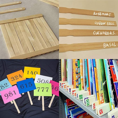 Bamboo Paint Stir Sticks - Rewiss Paint Sticks 14 Inch Wood Stirrers Paddles Resin or Wooden Craft Sticks, Garden and Library Markers(1000 pcs)