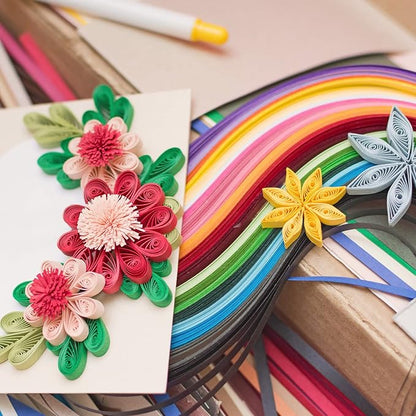 PATIKIL 120pcs Quilling Paper Strips Paper Flowers Quilling Kits 3/8"(10mm) Origami Paper for Adults Beginner Art Craft, 21"(54cm) Light Brown