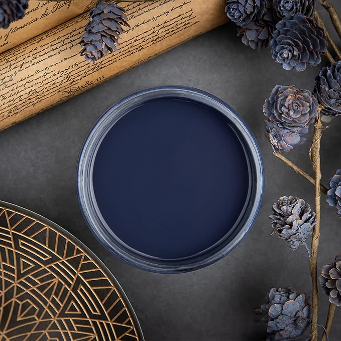 Dixie Belle Paint Company Chalk Finish Furniture Paint - In the Navy (8oz) - Matte Dark Navy Chic Chalk Mineral DIY Furniture Paint
