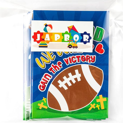 JAPBOR Football Coloring Books for Kids - 24PCS Mini Christian Themed Color Book Bulk Party Favors, Religious Jesus Bible Small Colour Pages for Sunday School Church Classroom Drawing Painting Games