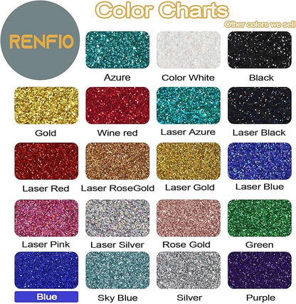 Renfio Ultra Fine Glitter Powder Metallic Resin Glitter 2.11 Oz (60g) PET Flakes Crafts Sequins 1/128" 0.008" 0.2mm Epoxy Chips Flakes for Tumblers Slime Roses Decoration - Deep Ocean