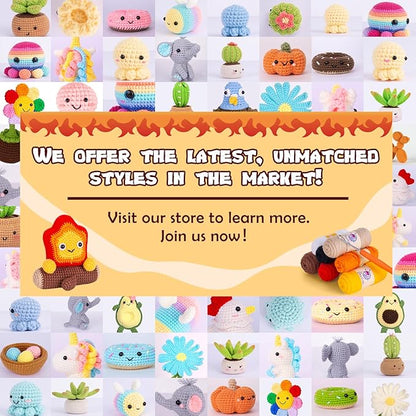 Crochetta Crochet Kit for Beginners, Crochet Starter Kit w Step-by-Step Video Tutorials, Beginner Crochet Kit for Adults Kids Women Men Complete Kit Included (Cute Crochet Flame Spirit)