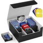 Mlikero Card Deck Case, Trading Card Storage Box for Magnetic Cards Holder and Hard Plastic Cards Protectors, Leather Magnetic Closure Deck Box Fit for MTG, TCG
