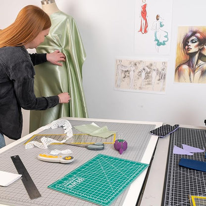 Breman Precision 24x36 Inch Self Healing Cutting Mat - 2-Sided 5-Ply PVC Purple/Gray Cutting Mats for Crafts, Sewing, Quilting and DIY Projects - Durable and Non-Slip Design with Precise Grid Lines