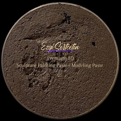 3D Sculpture Painting Paste|Texture Paste|Decorative Plaster|Ready to Use|Unique Metallic Pearl and Neon Colors|Ideal for Artwork|Stencil|Flowers|Texture and Art Relief|6 oz | (Brownie)