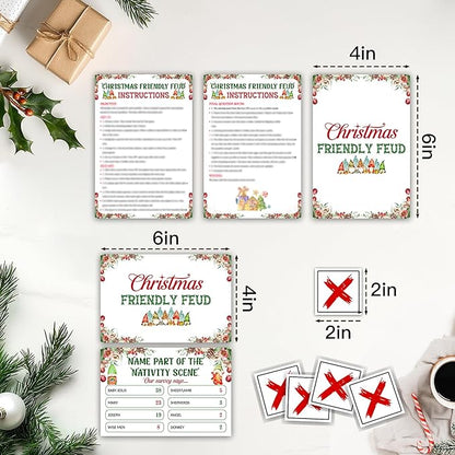 Christmas Friendly Feud Game, Funny Christmas Party Games, Friendly Feud Trivia Quiz for Family, Winter Xmas Holiday Party Supplies for Adults -07