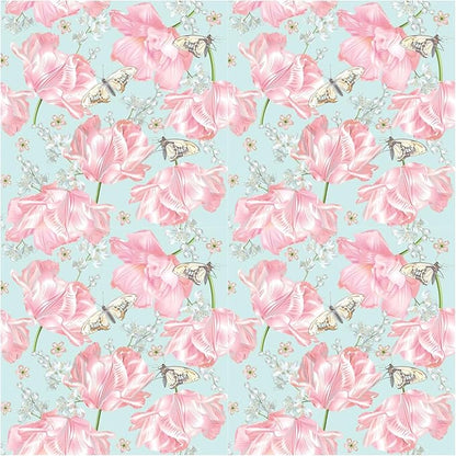 20-ct 13x13 Flowers Paper Luncheon Decoupage Napkins, 3-Ply Servilletas Printed Flower Pink Tulips Cocktail Napkin for Art, Dinner and Party, Disposable Napkins Decor