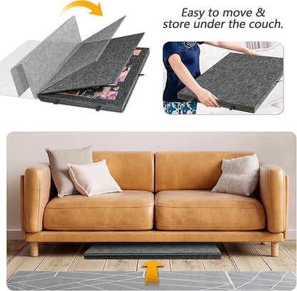 Lavievert Tilting Puzzle Board with 2-in-1 Designed Stand & Cover, Super Lightweight Felt Plateau Storage with 6 Drawers for Adults, Portable Jigsaw Puzzle Table for Up to 1000 Pieces – Gray