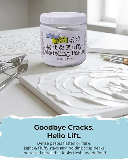 The Crafter's Workshop Modeling Paste for Textured Art - Dimensional Paste for Stenciling, Acrylic Painting - Boutique Quality, 8 oz Jar