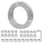 1/8 Galvanized Steel Wire Rope Cable, 100FT Galvanized Steel Cable with Rope Clamp and Thimble, 7X7 Strand Core Aircraft Cable Used for Anchored Shed, Fencing, Sunshade, Clothesline,