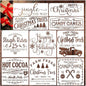 10 Pieces Large Christmas Stencils for Painting on Wood, Reusable Merry Christmas Stencil Candy Cane Christmas Tree Farm Template Holiday Stencils for Wood Sign DIY Crafts (10Pieces large christmas-1)