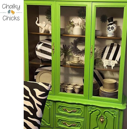 Chalky Chicks All-in-One Chalk Paint for Furniture or Cabinet - 32 Fl Oz - Matte Finish Pistachio (Lime Green) for Metal, Wood Furniture Paint - No Sanding All-in-One for Home Decor & Crafts, USA Made