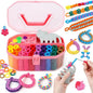 FUNiOi Kids Art and Craft Kit, Rubber Band Bracelet Make Toy, Cat Weaving Comb, 1000+ Colorful Hair Ties, DIY, Organizer Case, Gift for Girls 7-12 Years