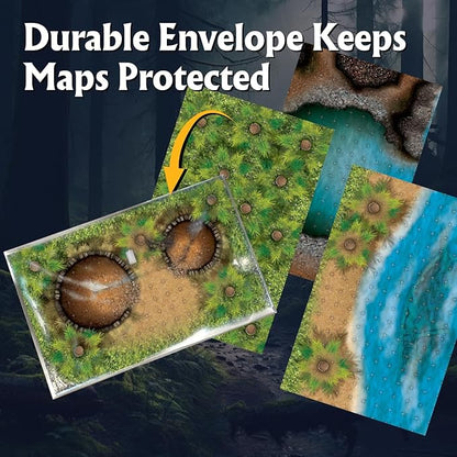 Arcknight The Uncharted Isles Roleplaying Battlemaps; 16 Modular RPG Maps in 8 Double-Sided Pages, 1" Square Grid, Modular & Versatile Design for Tabletop Gaming - for Dungeons & Dragons & Pathfinder