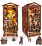DIY Book Nook Kit,New DIY Dollhouse Booknook Bookshelf Insert Decor,3D Wooden Puzzles with LED,Book Nook Miniature Kit,Birthday Easter Home Decor for Teens Adult-Magic World