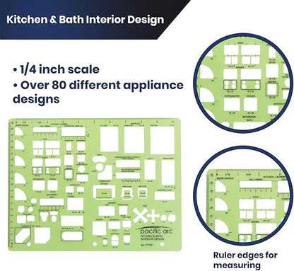 Pacific Arc Kitchen and Bath Interior Design Template Guide, for Bedrooms, Bathrooms, and Kitchens