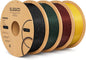 ELEGOO Sparkle PLA Filament 1.75mm Bundle 4KG, Glitter Twinkling 3D Printer Filament Dimensional Accuracy +/- 0.02mm, 4pcs 1kg Spool(2.2lbs) Sparkle Black, Red, Green, Gold