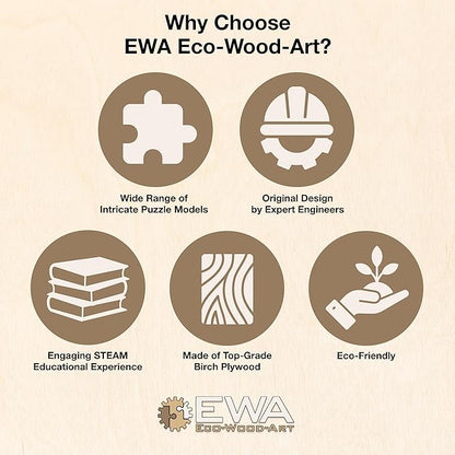 EWA Home Décor – Bat Small 60 Pieces – Wooden Jigsaw Puzzle for Adults – Perfect for Artistic Home Decoration and Mindful Relaxation