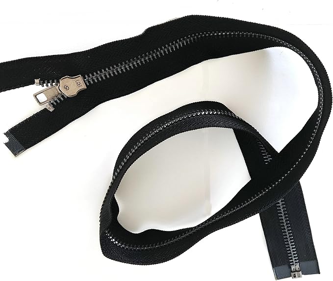 Leekayer Zipper 5# 26 Inch Metal Zippers Black Nickel 66cm Separating Zipper for Sewing Jackets Bag Crafts Handmade Replacement Zipper for Repair Coat Bulk 2pcs