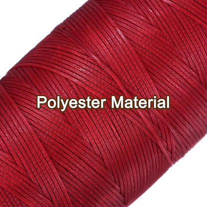 uxcell Leather Sewing Waxed Thread, 284 Yards / 260m 0.8mm 150D Flat Polyester All-Purpose Threads for Leather Crafts, Bookbinding, Red