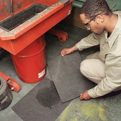 PIG Mat | Oil Absorbent Mat | 15" W x 20" L | Lightweight Pads | Absorbs Up to 14 oz per pad | 200 | MAT135