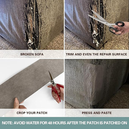 Velvet Repair Patch, Self-Adhesive Flannel Fabric Patch, Multi Colors, Microfiber Patch，Can be Used to Patch Sofas, Car Seats, Handbags, Jacket Holes and Tears (Light Khaki)
