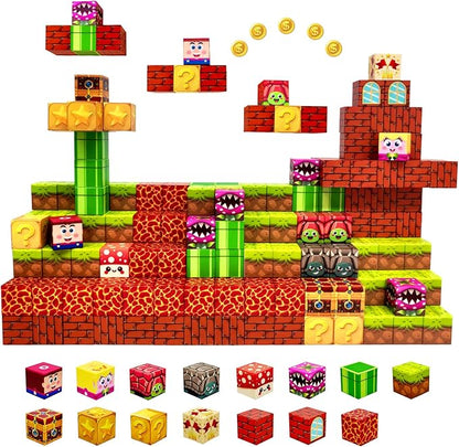 Magnetic Blocks Building Toys for Kids: 48PCS Magnetic Blocks for Kids Ages 4-8, 1" Magnet Cubes, STEM Sensory Toys for Boys & Girls, Christmas Birthday Gifts for Kid Ages 3+
