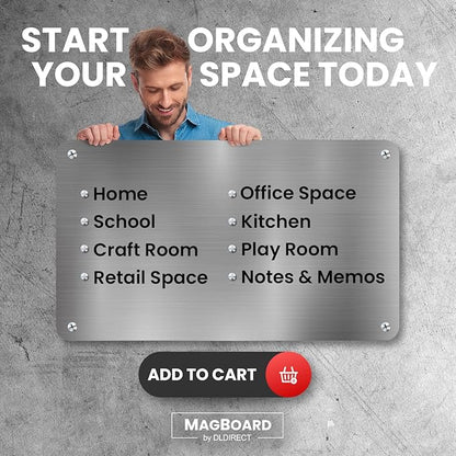 Diamond Life Magnetic Board - Memo & Vision Board for Home, Office, and Classroom - Magnet Board for Kids - Pre-drilled Mounting Screws Included (White 36"x48")