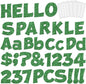 237 Pcs Glitter Bulletin Board Letters, Numbers and Punctuation, Poster Board Letters Alphabet Cut Out Cardboard Letters Accessories for Classroom Display Decorating Supplies 4inch (Green)