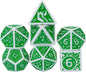 7-Die DND Dice Set New Pattern Polyhedral Dice Set with Leather Bag D&D Die for RPG Table Games(Gray Green)
