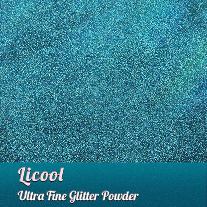 Holographic Fine Glitter, 100g/3.5oz Extra Fine Glitters Powder Packs for Resin, Craft Glitter for Tumblers Candle Slime Making, Festival Body Face Eyeshadow Nail Glitter (Laser Teal Blue)