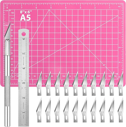 DIYSELF 23 Pack Exacto Knife Craft Knife Precision Carving Hobby Knife Kit, 20 Spare Art Knife Blades for Art, Scrapbooking, Stencil