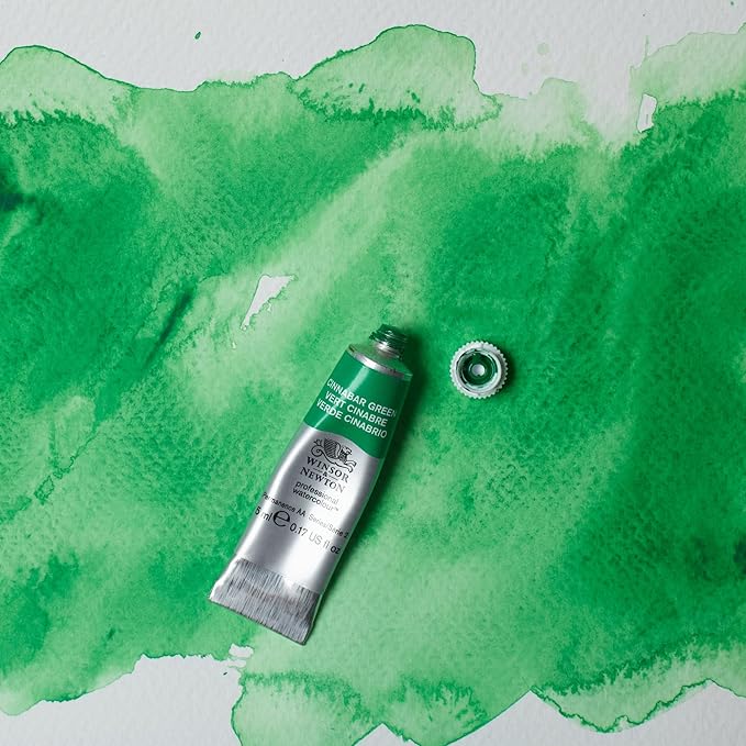 Winsor & Newton Professional Watercolour, Revival Collection, 14ml (0.47-oz) Tube, Cinnabar Green