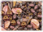 2.1oz (60 g) Mix of Unique Czech Bohemia Glass Pressed Beads, Matte and Glossy, Hand Made, Antique Copper Pink