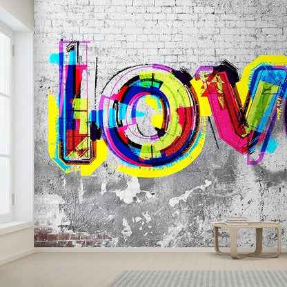 wall26 Wall Sticker/Wall Mural Colorful Graffiti, Not Peel and Stick, Non-Woven Wallpaper Decorative for Bedroom, Living Room, Office - 120x168 inches
