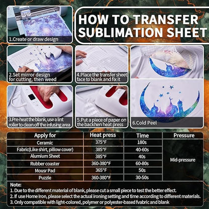 Sublimation Transfer Sheets for Heat Press Machine,Orange Gold Marble Sublimation Sheets for Tumblers Blanks Tshirts,6 Sheets 12x12inch