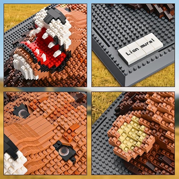 BNG Wall Art Lion Building Blocks Sets(1849PCS),A Wall Decor Set for Adults Who Love Creative Hobbies-Gift Toy for Adults