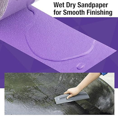 60 Grit PSA Purple Film Ceramic Sandpaper Roll, 2-3/4" Wide Continuous 10 Yard Longboard Sanding Roll Wet Dry Sanding Blocks Self Adhesive Sticky Back Sanding Sheets for Woodworking Automotive