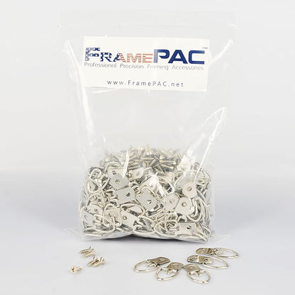 D Ring Picture Hangers with Screws - 500 Pack - Bulk D Rings - Pro Quality Hangers - Picture Hanging Solutions