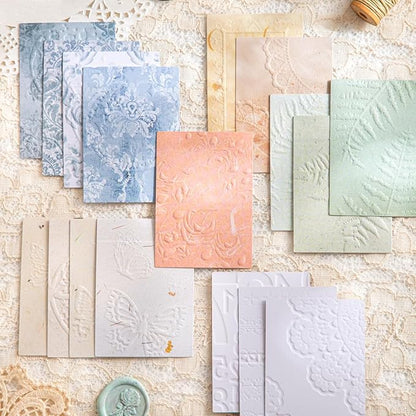 Vintage Floral Scrapbook Paper Set, 150 PCS Textured Craft Paper Kit with Glue Tape for Journaling, Scrapbooking, DIY Crafts, and Art Supplies